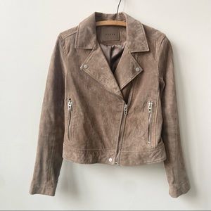 Blank NYC taupe suede leather moto jacket Medium